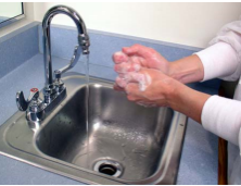 Picture of hand washing at a sink