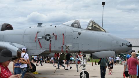 A-10 aircraft on display at the 2024 Selfridge Open House and Air Show.