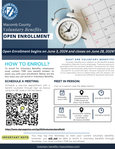 Enrollment flyer for voluntary benefits